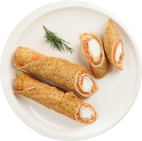 

Блинчик Лента Fresh с сыром и лососем вес