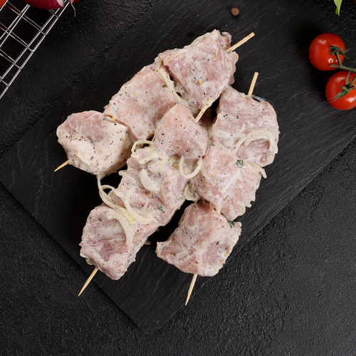 

Шашлык из свиного окорока в кефире полуфабрикат охлажденный до 1.0 кг