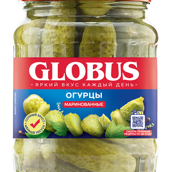 Огурцы маринованные Globus 680 г