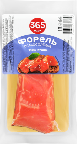 

Форель слабосоленая 365 дней филе-кусок 130 г