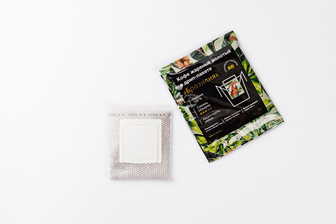 

Кофе жареный молотый ВкусВилл "Бразилия" в дрип-пакетах 1 шт. 10 г