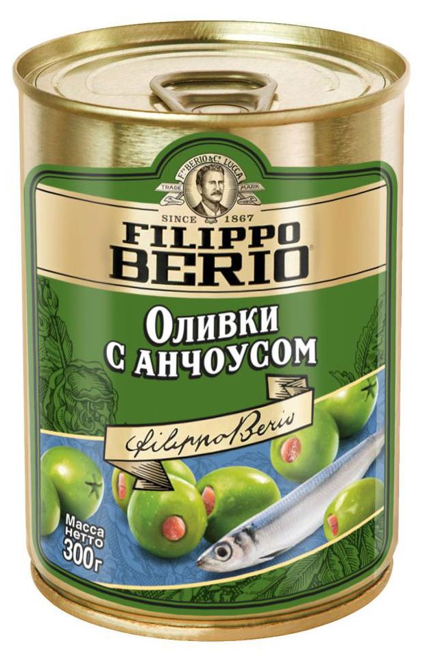 

Оливки Filippo Berio с анчоусом 300 г