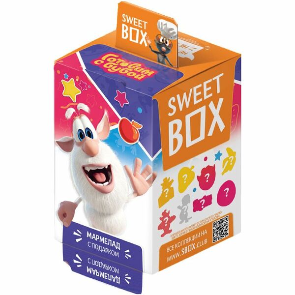 Мармелад Sweet Box жевательный со вкусом апельсина, яблока, клубники, персика, манго в наборе с подарком в ассортименте