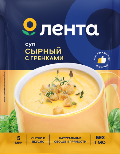 

Суп Лента сырный с гренками 19 г