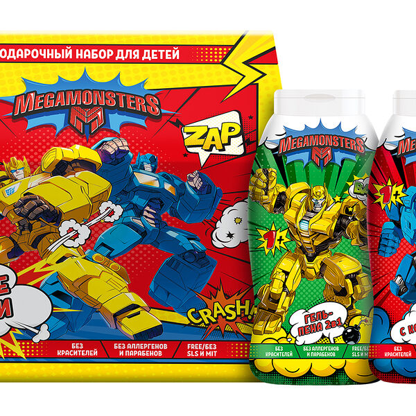 Детский набор для ухода за телом и волосами Megamonsters Яркие герои 500 мл