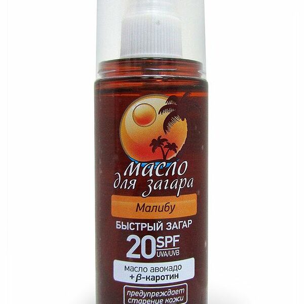 Масло для загара Floresan Малибу Быстрый загар SPF 20 135 мл