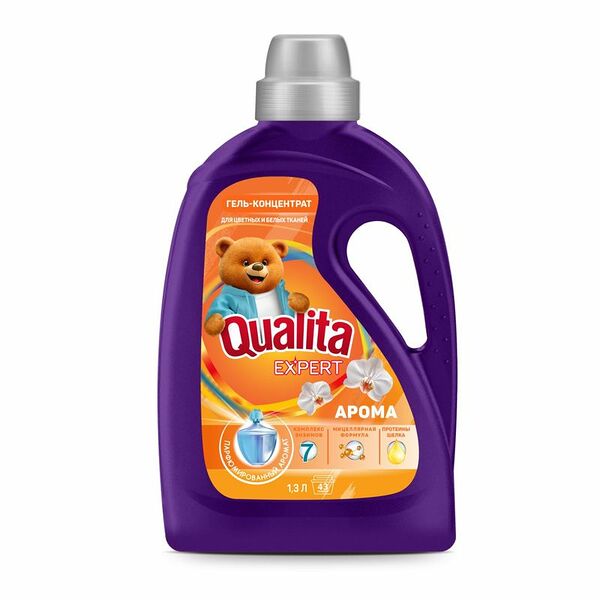 Гель-концентрат для стирки Qualita Expert для цветного и белого белья Арома 1.3 л