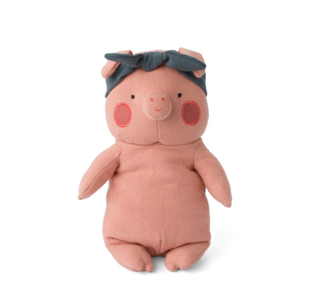 

Игрушка мягкая Picca Loulou Поросёнок Али в бандане розовый, 33 см