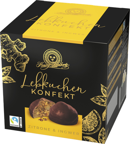 

Конфеты Henry Lambertz Имбирные с лимоном и цукатами в темном шоколаде 175 г