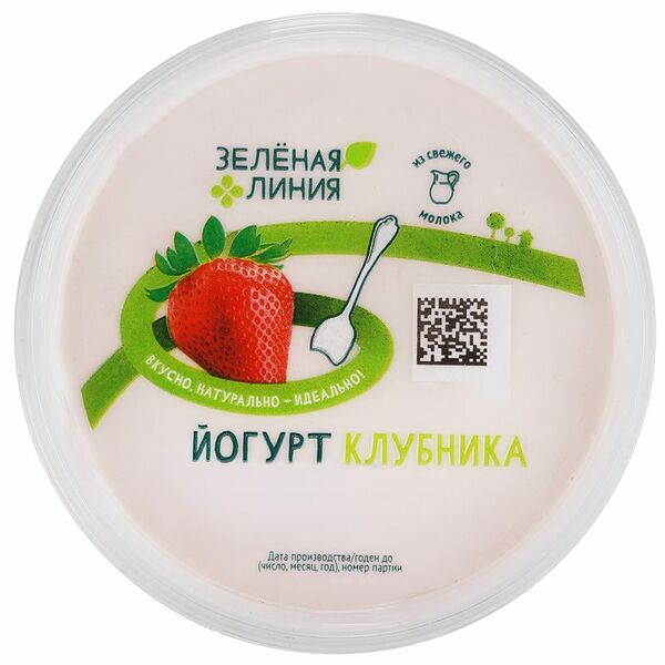 Йогурт Зеленая линия клубника 2.8% 315 г