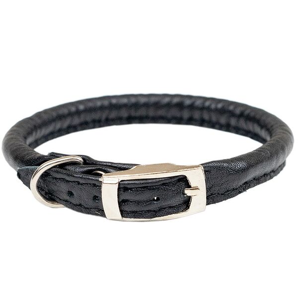 Ошейник для собак ДАРЭЛЛ 410210 черный ZooM Cord кожаный круглый 5мм х 18-22 см