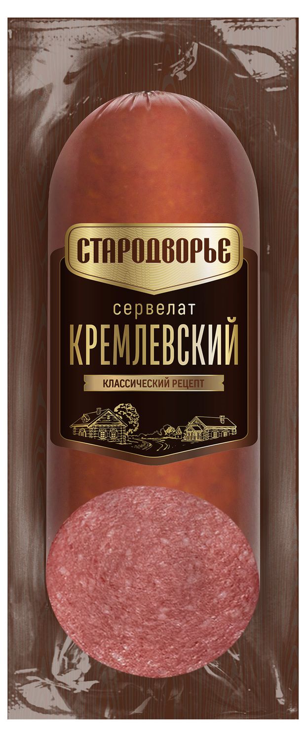 

Колбаса варено-копченая Стародворье сервелат Кремлевский 350 г