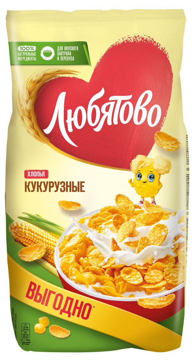 

Готовый завтрак Любятово Хлопья кукурузные 600 г