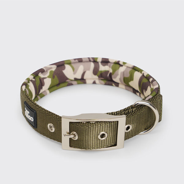Ошейник Rungo Soft Classic M: ширина 2.5 см зеленый камуфляж, 45-53 см