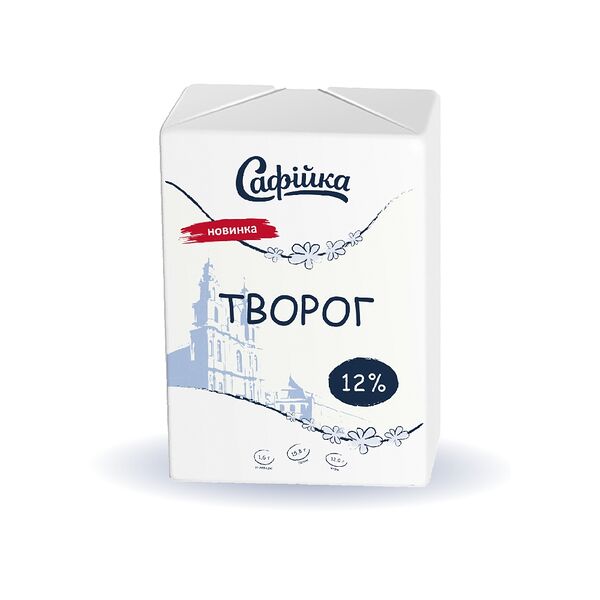 Творог 12% Сафийка в двойн уп бумага полим и упак из комб мат 200г