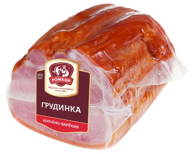

Грудинка Ромкор копчено-вареная 300 г