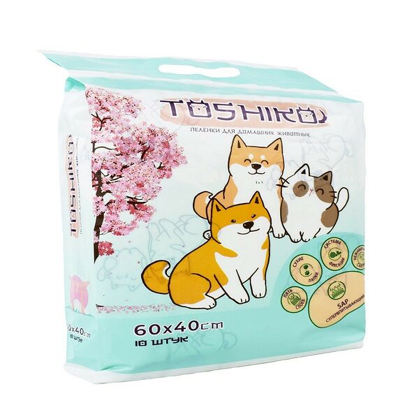 Пеленки впитывающие одноразовые с ароматом сакуры, 60х40 см, 10 шт