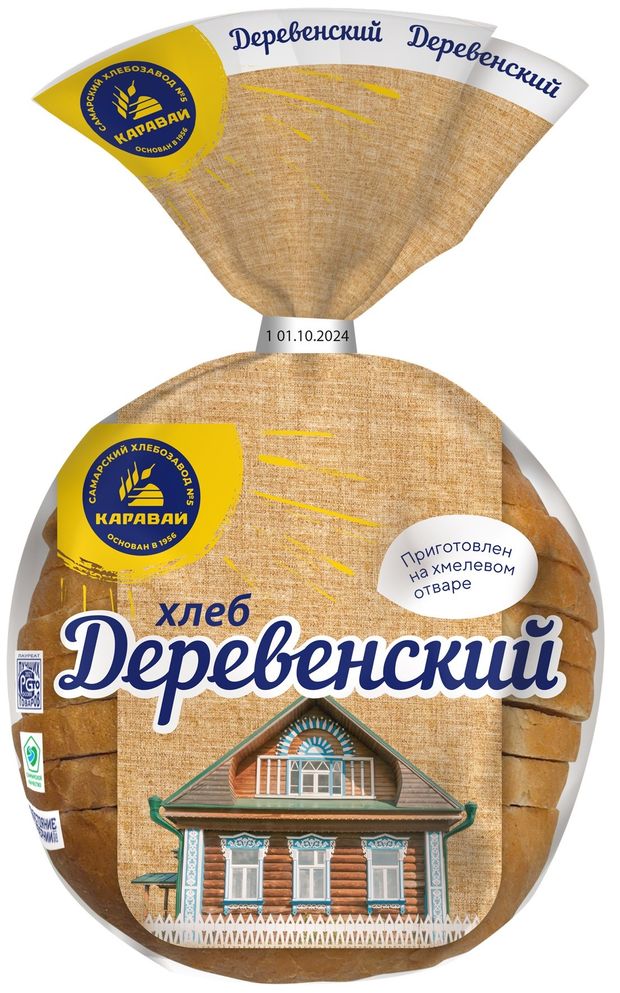

Хлеб ржано-пшеничный Самарский хлебозавод №5 Деревенский в нарезке 350 г