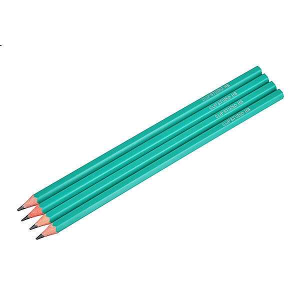 Clipstudio карандаши чернографитные, 4 штуки, цветной корпус, в пакете с подвесом