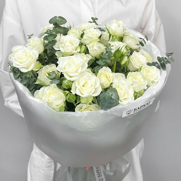 Букет из цветов, монобукет из кустовых роз Атлантида