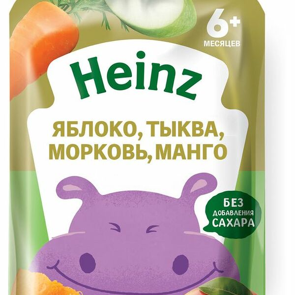Пюре для детского питания Heinz Яблоко-тыква-морковь-манго с 6 месяцев