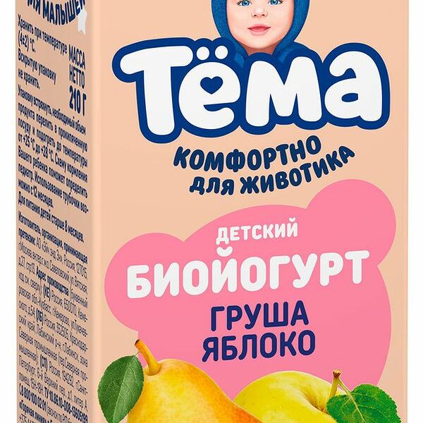 Биойогурт питьевой Тема груша-яблоко 2.8%, 210 г