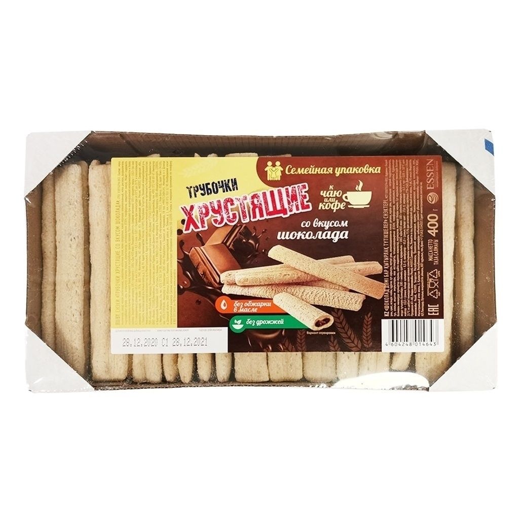 

Трубочки хрустящие Essen со вкусом шоколада 400 г