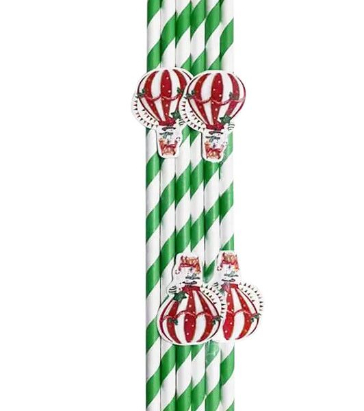 Трубочки Пакетико бумажные новогодний декор 6 шт.