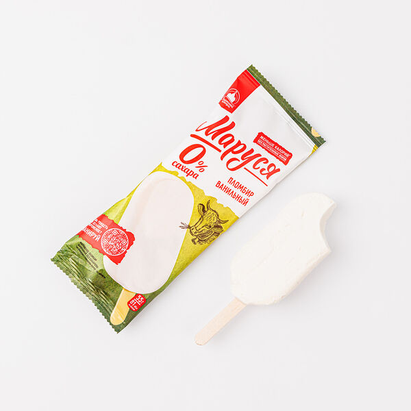 Мороженое Маруся эскимо сливочное с ароматом ванили 15%, без сахара
