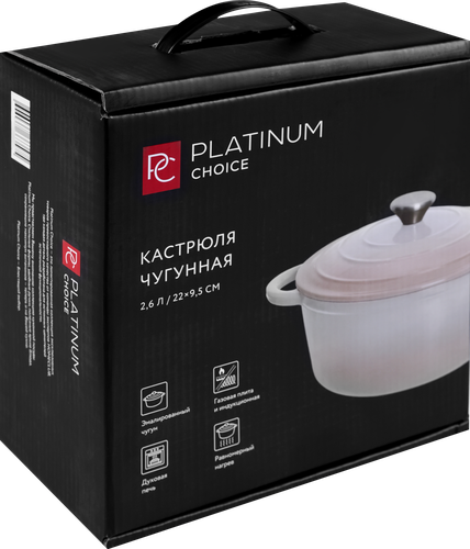 

Кастрюля Platinum choice индукция, эмаль, чугун 3.5 л