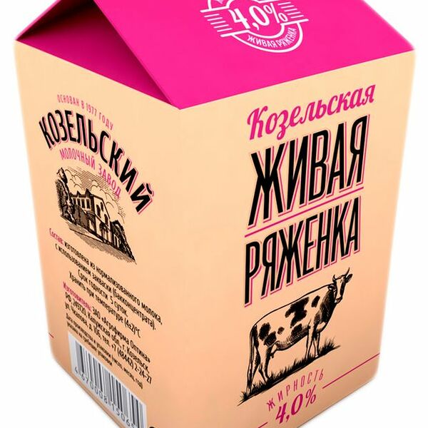 Ряженка живая Козельская 4%, 450мл