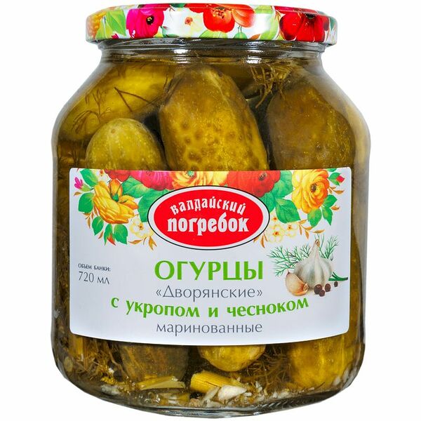 Огурчики Валдайский Погребок Дворянские маринованные, 650 г