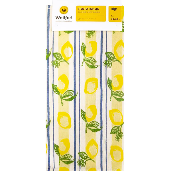 Полотенце Wellfort махровое двухстороннее Лимоны 30х60 см