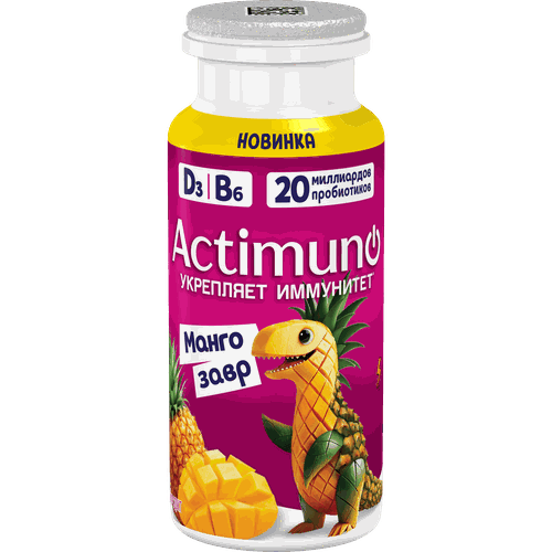 

Продукт кисломолочный Actimuno Мангозавр манго-ананас 1.5% 95 г