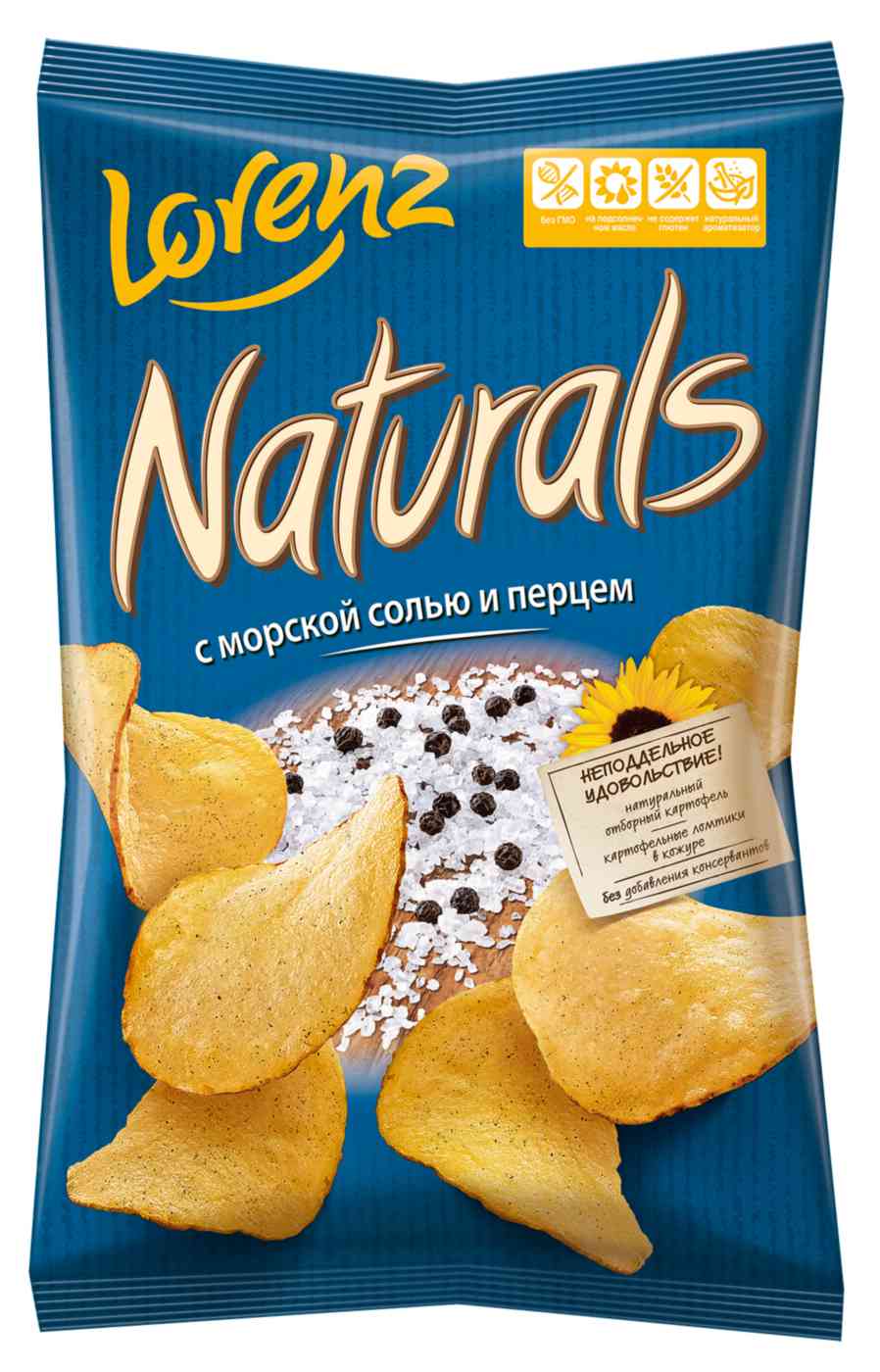 

Чипсы картофельные Lorenz Naturals с морской солью и перцем 100 г