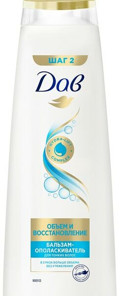 Бальзам-ополаскиватель для волос Dove Hair Therapy объем и восстановление для тонких 350мл