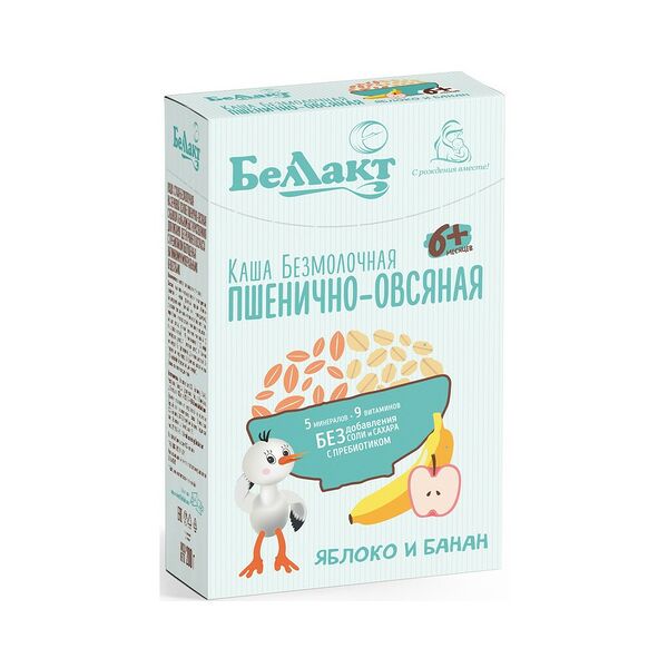 Каша безмолочная Беллакт Пшенично-овсяная с ябл и бананом 200г ДП