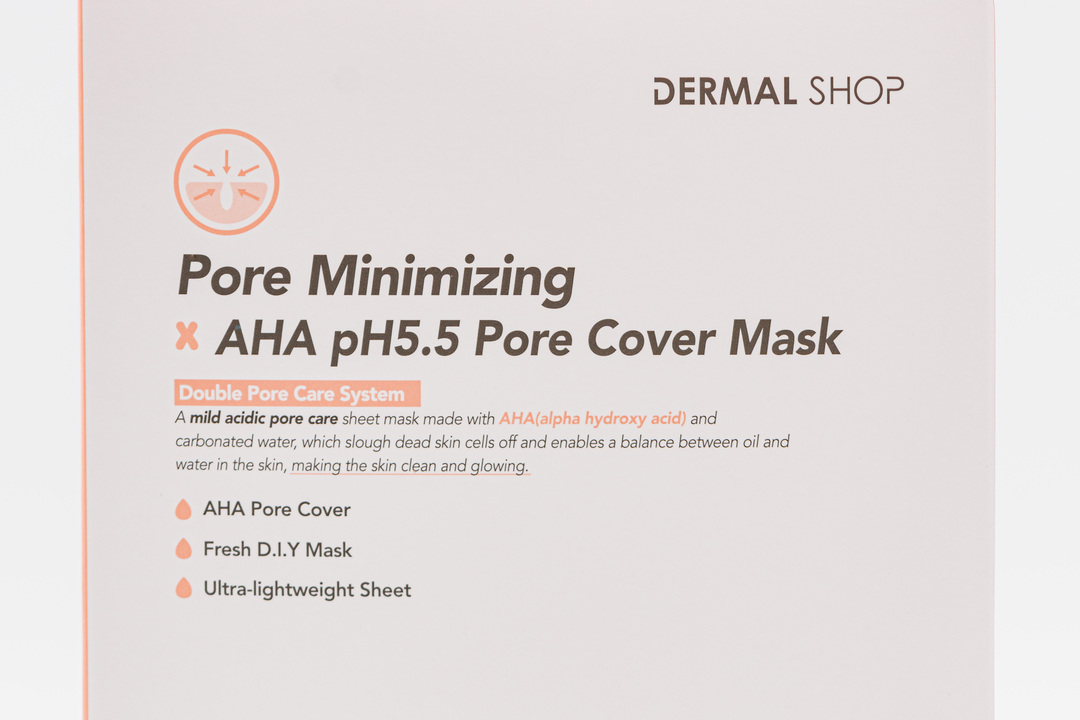 

Маска тканевая для лица Dermal Shop Pore minimizing сужающая поры с AHA-кислотами, 5 шт. 175 г
