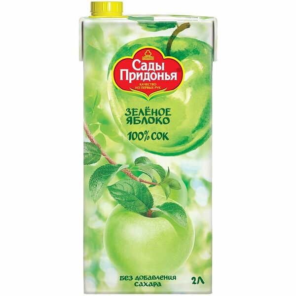 Сок Сады Придонья Зеленое яблоко 2 л