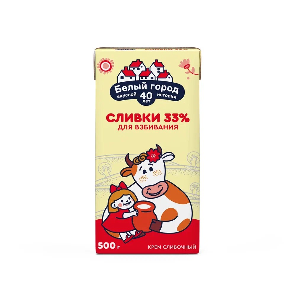 

Сливки Белый город стерилизованные 33% 500 г
