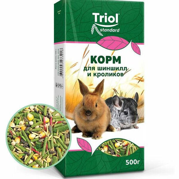 Triol корм для шиншилл и кроликов, сухой 500 г