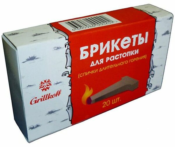 Спички-брикеты Grillkoff для растопки с зажигательным составом