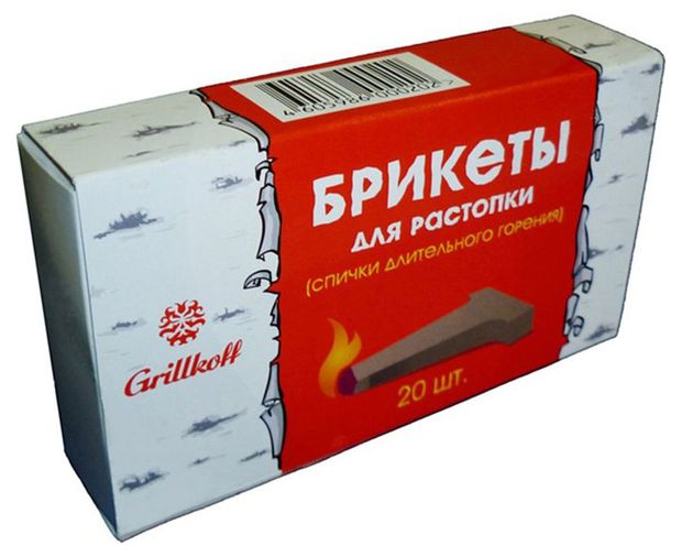 

Спички-брикеты Grillkoff для растопки с зажигательным составом