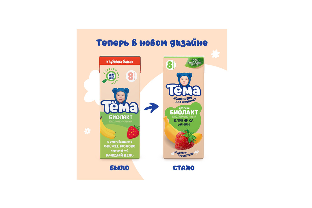 

Биолакт Тёма клубника, банан 3% 206 г