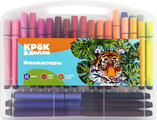 

Фломастеры Крок&Дилли 48 цветов, в кейсе, Арт. NBV-BTS02