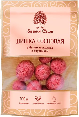 

Конфеты Сибирский кедр белый шоколад, брусника 60 г