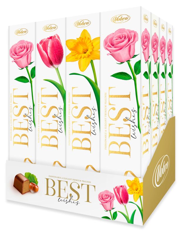 

Конфеты Vobro Choco Party Best Wishes дизайн упаковки в ассортименте 75 г 1 шт.