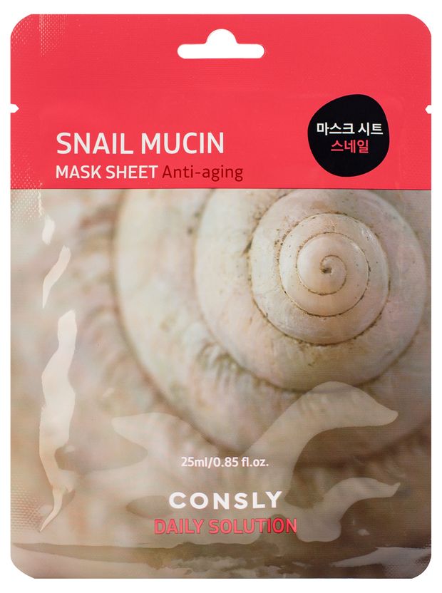 

Маска тканевая Consly Daily Solution Snail Mucin антивозрастная 25 мл