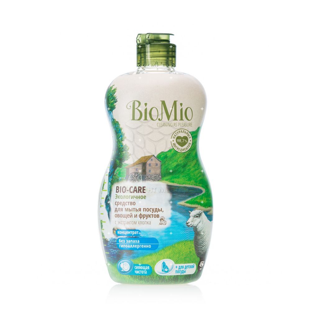 

Средство для мытья посуды овощей и фруктов BioMio Bio-Care с экстрактом хлопка 450 мл