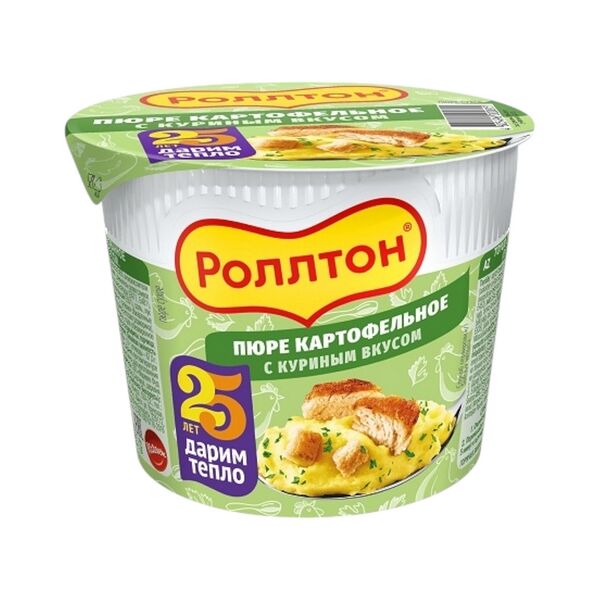 Пюре картофельное БП Роллтон Куриное обог. вит.  и минер. т/ст вес 40 г.